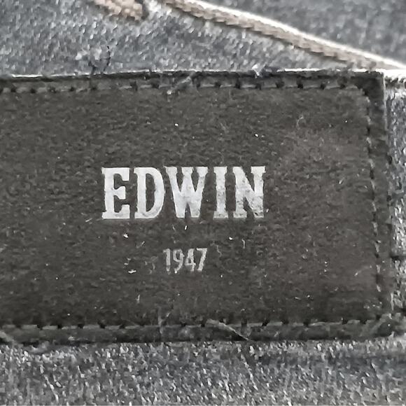 Edwin Pixie Womens Jeans 26 Mid Rise 9" Skinny Weathered Black Denim - Picture 12 of 16